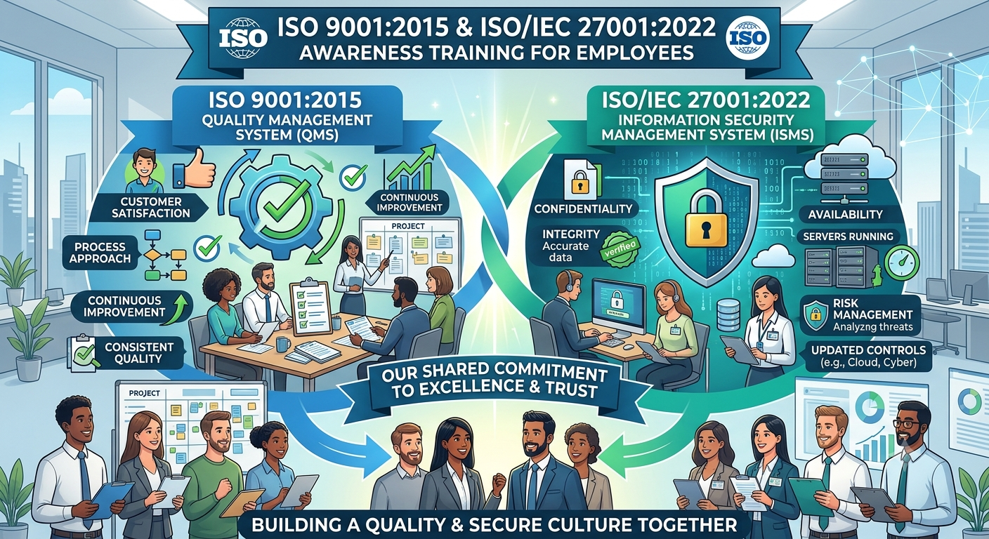 ISO 9001:2015 & ISO/IEC 27001:2022 Awareness Training for Employees